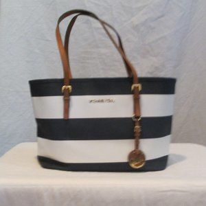 Micheal Kors navy/white handbag